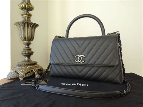 chanel mini chevron caviar|Chanel Coco Handle Quilted Chevron Caviar Mini So .